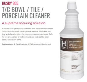 Canberra Husky 305 Acidic Thick and Clinging Bowl Tile Porcelain Cleaner-12 Quarts/Cs